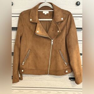 LOFT Women's Faux Suede Moto Jacket